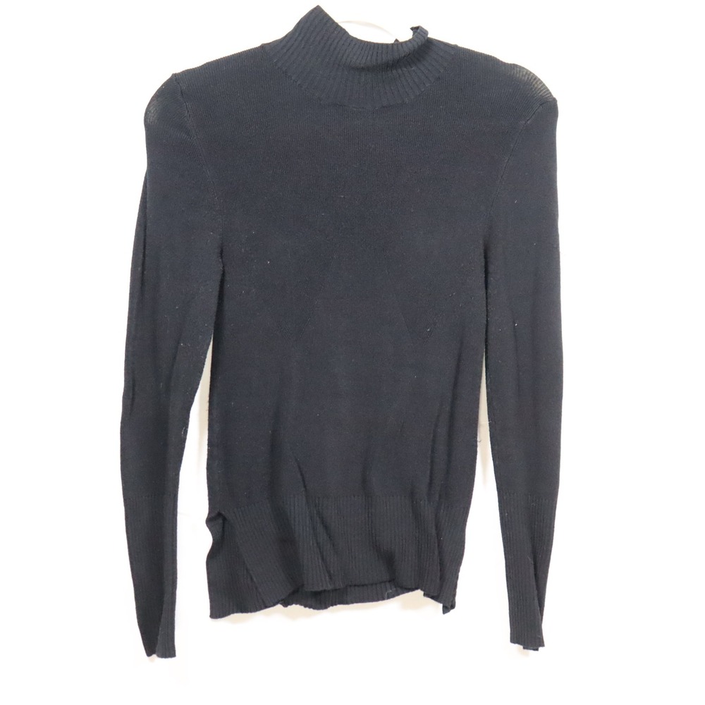 Intimately Free People Mock Neck Sweater M Black Womens Goth Dark Academia Knit